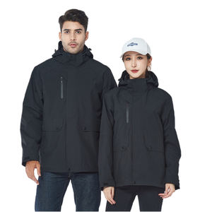 Chaqueta de esquí 3 en 1 para hombre y <span class=keywords><strong>mujer</strong></span>, impermeable, a prueba de viento, abrigo universitario de invierno, forro polar cálido interior con capucha, transpirable, diseño de talla grande - Product Image 2