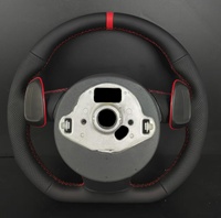 Volant personnalisé en fibre de carbone style Audi RS à fond plat, cuir perforé pour A3/A4/A5/A6/Q3/Q5/Q7/TT/S/RS