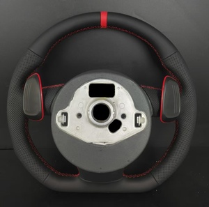 Volant personnalisé en fibre de carbone style <span class=keywords><strong>Audi</strong></span> <span class=keywords><strong>RS</strong></span> à fond plat, cuir perforé pour A3/A4/A5/A6/Q3/Q5/Q7/TT/S/<span class=keywords><strong>RS</strong></span> - Product Image 2