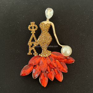 Broche de poitrine ovale en métal avec strass pour femmes PHI DELTA KAPP <span class=keywords><strong>Association</strong></span> Jewelry Organization - Product Image 6