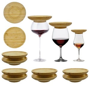Assiettes apéritif petites planches de charcuterie couvercles de <span class=keywords><strong>verre</strong></span> à vin pour empêcher les insectes d'entrer ensemble de 10 <span class=keywords><strong>verre</strong></span> à vin en bambou garniture de charcuterie - Product Image 2