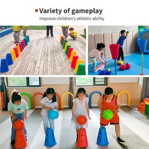 Factory Wholesale 30cm Height Agility Plastic Material Cones for Kids Sensory Integration Training Cones Customized - Product Image 2
