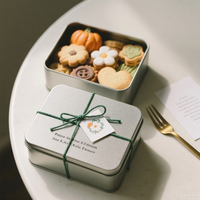 Vente en gros de boîtes en métal rectangulaires brillantes dorées personnalisées de 14*10*4,5 cm pour bonbons, chocolat, biscuits, collations, gâteaux et pain