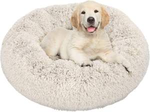 Venta al por mayor grande personalizado nuevo estilo de felpa anti ansiedad Donut forma cálida lavable antideslizante cama para perro mascota - Product Image 5