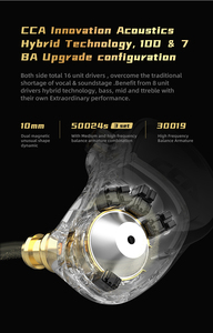 หูฟังไฮไฟ CCA CA16 PRO แบบไฮบริด ใส่ในหู ดีไซน์แบบคล้องหู ตัดเสียงรบกวน ให้เสียงระดับพรีเมียม - Product Image 4