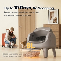 AutoScooper 12 Lite Bac à litière automatique pour chat, mode double intelligent à ouverture supérieure, capteur anti-pincement, contrôle des odeurs et facile à nettoyer