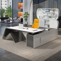PDG charge sans fil L forme Table intelligente moderne blanc meubles de bureau à domicile haute technologie patron directeur exécutif bureau