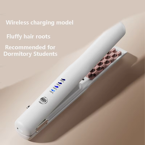 Mini lisseur sans fil rechargeable en contreplaqué, fer à friser portable USB en contreplaqué - Product Image 1