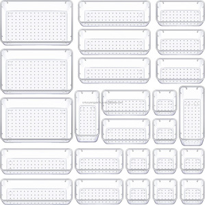 Set di 25 Organizzatori Trasparenti in Plastica per Cassetti, Contenitori Divisori per Cosmetici, Gioielli e Ufficio - Product Image 4