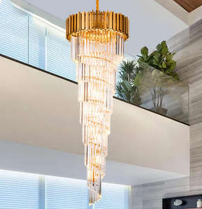 Suspension Suspendue Salon Interrupteur Contrôle moderne luxe k9 cristal or lustres plafond luxe - Product Image 5