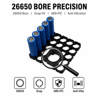 Penyangga Baterai Vertikal Kustom 5P5S Hitam ABS PC Tahan Air, Dapat Disesuaikan, untuk Paket Baterai Sel 26650