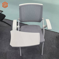 Chaise de formation scolaire avec tablette d'écriture, dossier en maille, pliable, chaise d'étudiant robuste, cadre métallique, chaise de conférence pour salle de classe