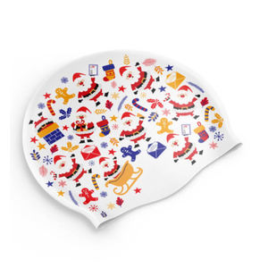 <span class=keywords><strong>Bonnet</strong></span> <span class=keywords><strong>de</strong></span> <span class=keywords><strong>bain</strong></span> en silicone imprimé pour adultes unisexe Motif drôle créatif pour nageurs unisexes - Product Image 2