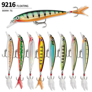 Cebo biónico <span class=keywords><strong>de</strong></span> pececillo flotante <span class=keywords><strong>de</strong></span> fundición larga <span class=keywords><strong>de</strong></span> 80mm/7g, Material ABS para carpa para <span class=keywords><strong>pez</strong></span> mandarín, <span class=keywords><strong>pez</strong></span> rayado blanco, pesca 9216 - Product Image 1