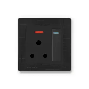 Britse Standaard Elektrische 15a Elektrische Aansluiting Voor Thuis Met Schakelaar Handig Stopcontact Voor Wandschakelaar Met Neonlicht