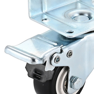 L-Shaped Corner Bracket TPE Swivel Caster With Brake 2 Inch Industrial Furniture Wheel Silent Wear Resistant - Product Image 3