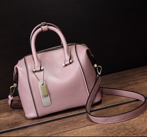 Sac à main Boston en cuir PU de haute qualité à trois sangles avec fermeture éclair et doublure en polyester pour femmes - Product Image 6