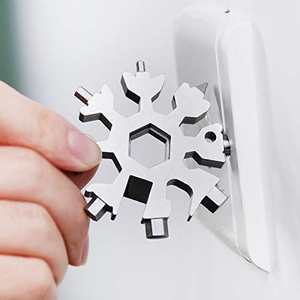 Mini Llave Inglesa Multiusos de Metal con Diseño de Copo de Nieve, 18 en 1, Herramienta Multiusos para Navidad, Camping, Bicicleta, para Hombre - Product Image 5