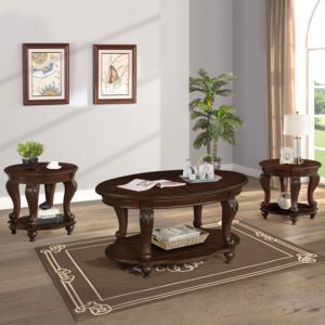 Db 22 ''retro vòng rắn gỗ cuối bảng bền dễ dàng lắp ráp sofa bên bảng với kệ cho phòng khách màu anh đào - Product Image 2