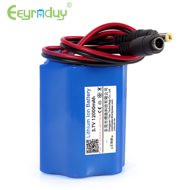 Custom 3.7V 12Ah LiCoO2 Solid State Battery Pack White DC Connector Outdoor Industrial Security Camera Monitoring Device Drone