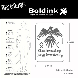 Tatuaje Temporal de Tinta Jagua, Diseño Tribal Realista de Aves, Resistente al Agua, Larga Duración (2 Semanas), Personalizado por Boldink - Product Image 4