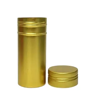 Nouveaux articles OEM Emballage de déodorant en métal aluminium 75g Conteneur de déodorant coloré à remplissage par le haut Bâton de déodorant pour cire capillaire