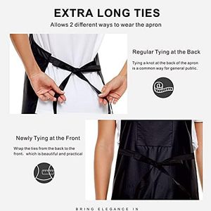 Pu không thấm nước bảo vệ tráng Salon Tạp dề cho nhà tạo mẫu tóc cosmetologist Dog Groomer rửa chén Tạp dề Phụ nữ/người đàn ông Túi - Product Image 3