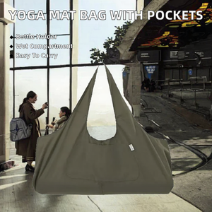 Grand sac de yoga et de Pilates en toile avec design tendance, sangle de transport réglable, poche pour bouteille et compartiment humide - Product Image 2