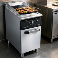 Barbecue au gaz JUSTA avec base en acier inoxydable pour restaurant, 5000-10000W, garantie 1 an