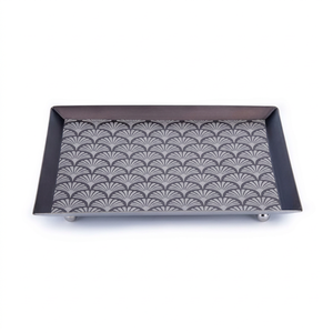 Modern Design Shallow Metal Square Serving Tray Geometric Pattern Customizable Decorative Pressed <b>Sheet</b> Parties Weddings - Product Image 1