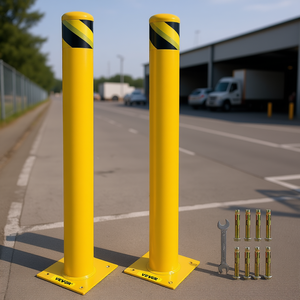 Dissuasore di Sicurezza Giallo in Acciaio da 42 Pollici, Diametro 5,5 Pollici, Installazione a Foratura - Product Image 2