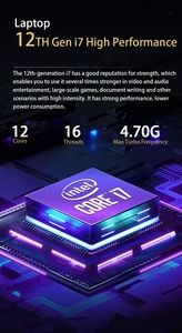 Top <span class=keywords><strong>Core</strong></span> <span class=keywords><strong>i7</strong></span> 12th 13th Gen Laptop <span class=keywords><strong>CPU</strong></span> <span class=keywords><strong>Intel</strong></span> Doce núcleos DDR4 RAM 8GB 16GB 32GB ROM 512GB 1TB SSD Business Gaming Laptop - Product Image 3