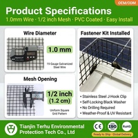 Filet anti-oiseaux galvanisé en PVC de 8 pouces (1,3 mm) résistant aux UV pour la protection des panneaux solaires