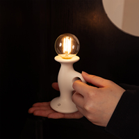 Lampe de chevet portable LED ABS, lumière décorative de table, éclairage blanc chaud pour chambre à coucher, cadeau pour la maison