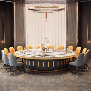 Table <span class=keywords><strong>à</strong></span> <span class=keywords><strong>manger</strong></span> ronde électrique moderne de luxe, grande table de restaurant pour grande famille ou hôtel avec 8, 10 ou 12 places - Product Image 4