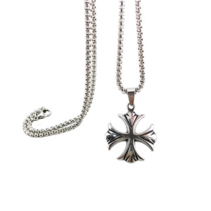 Collana Punk Classica di Alta Gamma per Uomo, Trendy e Personalizzata, Ciondolo Vintage in Acciaio Inossidabile con Catena di Perle - Product Image 4