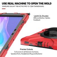 Casing Tablet Samsung, sarung HP tali tangan leher bisa disesuaikan pemegang pensil silikon tahan guncangan untuk Tab Samsung aktif Pro 10.1 "T540 T545 T547