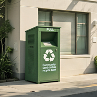 Seau de rangement pour vêtements et chaussures de plein air Centre de dons caritatifs en acier Bacs de recyclage pour les livres et les vêtements