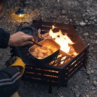 Table de feu extérieure en métal NFS, barbecue, gril, poêle chauffante pliable en acier au carbone, foyer, table de combustion hivernale au charbon de bois