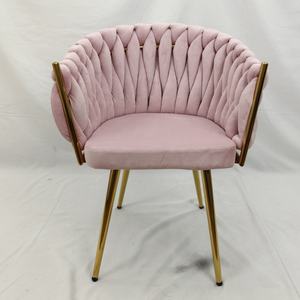 เก้าอี้รับประทานอาหารผ้ากำมะหยี่ที่ทันสมัยทอทอสำหรับห้องนั่งเล่นเก้าอี้สำนักงานบ้านหรูหรา - Product Image 2