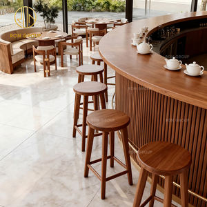 Muebles Minimalistas al por <span class=keywords><strong>Mayor</strong></span>, Mesa y Silla Redonda de Madera y Tela para Cafetería y Restaurante, Sofá, Asientos de Cabina - Product Image 5