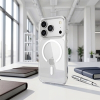 Coque de téléphone transparente anti-jaunissement antichoc avec chargement magnétique sans fil intégré pour iPhone 16 17 18 Pro/Pro Max
