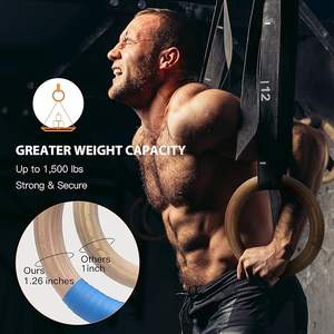 Anillas de Gimnasia Olímpicas de Madera Premium con Correas Ajustables - Product Image 2