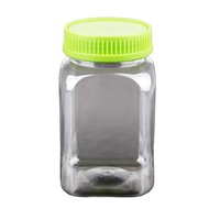 Bocaux alimentaires carrés en plastique transparent, capacité 350 ml, PET, couvercle 0,5 mm, bouteilles carrées en plastique 350 ml
