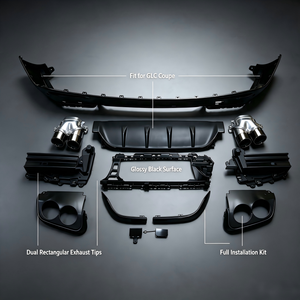 Kit de diffuseur arrière style GLC43 pour <span class=keywords><strong>Mercedes</strong></span>-Benz <span class=keywords><strong>GLC</strong></span> <span class=keywords><strong>Coupé</strong></span> C254 <span class=keywords><strong>2023</strong></span>+ avec embouts d'échappement ronds quadruples - Product Image 4