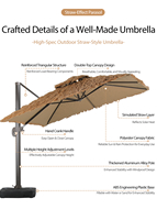 Parasol de terrasse moderne Meiqi avec auvent en paille, parasol commercial robuste en aluminium pour villa, jardin, terrasse, balcon