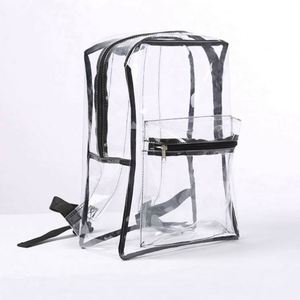 Custom Cheap Fashion Women <b>Black</b> Clear Jelly <b>Backpack</b> Back Pack Transparent PVC <b>Backpack</b> for School - Product Image 1