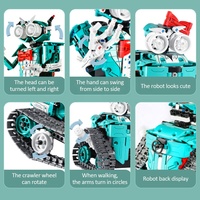 Robot de juguete con control remoto para niños, programable, 3 en 1, 440 piezas