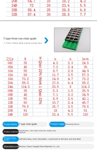 Perfil Plástico de Alta Resistência à Temperatura, Faixa de Desgaste em Polietileno UHMWPE, Guia de Corrente - Product Image 3