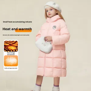 Veste et <span class=keywords><strong>manteau</strong></span> à capuche en velours pour enfants de 90 cm, épaissi, pour filles, <span class=keywords><strong>mi</strong></span>-longue, à accumulation de chaleur, doudoune pour filles - Vêtements d'extérieur - Product Image 2